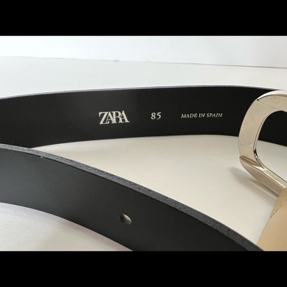 Zara Brown Taupe Beige Leather Belt Size 32 Womens Belt 100% Leather Cream New - Picture 9 of 14